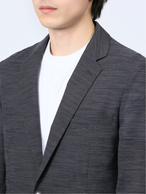 からみ調 スリムフィット 2ボタンジャケット 組織黒