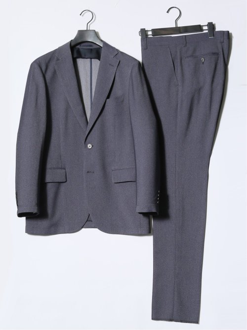 デニムライク レギュラーフィット 2ボタンジャケット 紺(セットアップ可能)