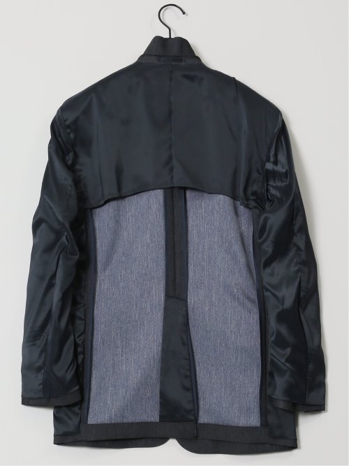 デニムライク レギュラーフィット 2ボタンジャケット 紺(セットアップ可能)