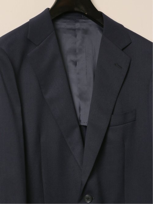 ストレッチ ウール混 レギュラーフィット 2ボタンジャケット 紺(セットアップ可能)