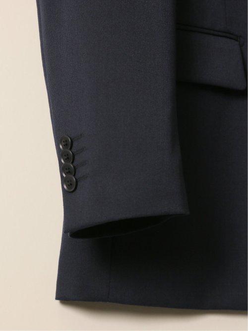 ストレッチ ウール混 レギュラーフィット 2ボタンジャケット 紺(セットアップ可能)