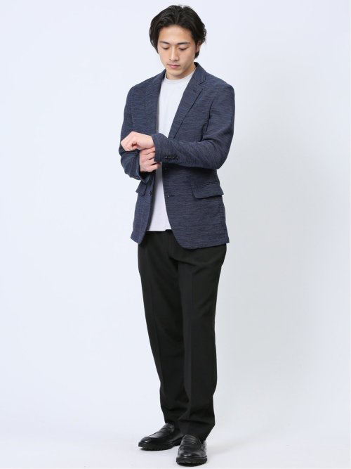 からみ調 スリムフィット 2ボタンジャケット 組織青