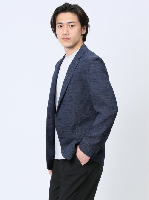 からみ調 スリムフィット 2ボタンジャケット 組織青