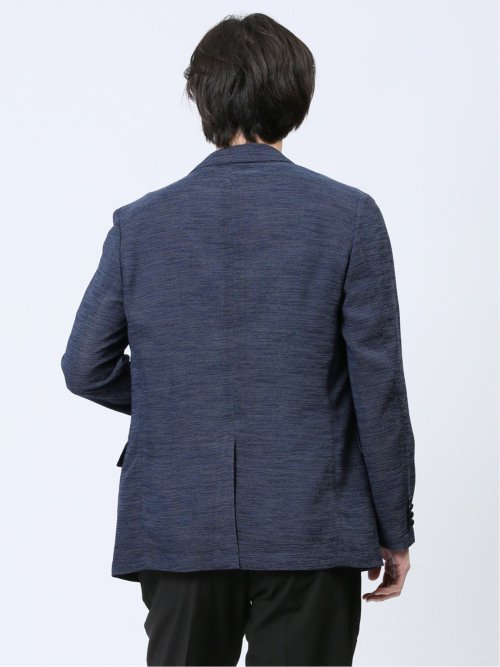 からみ調 スリムフィット 2ボタンジャケット 組織青