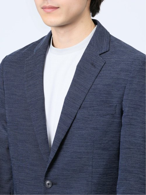 からみ調 スリムフィット 2ボタンジャケット 組織青