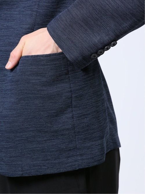 からみ調 スリムフィット 2ボタンジャケット 組織青