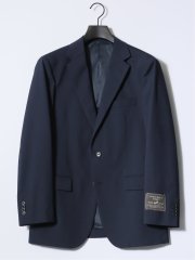 ストレッチ ウール混 レギュラーフィット 2ボタンジャケット 紺(セットアップ可能)