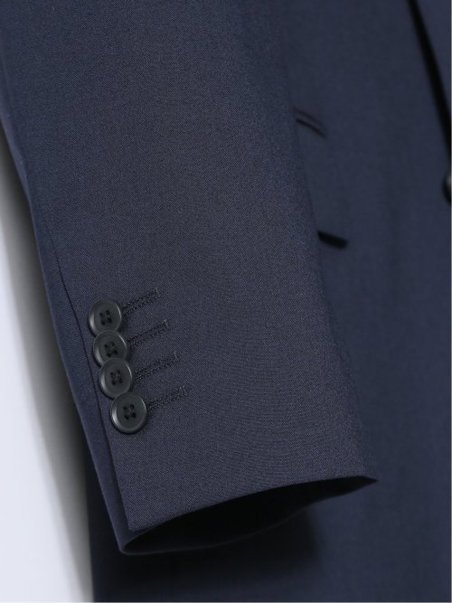 ストレッチ ウール混 レギュラーフィット 2ボタンジャケット 紺(セットアップ可能)