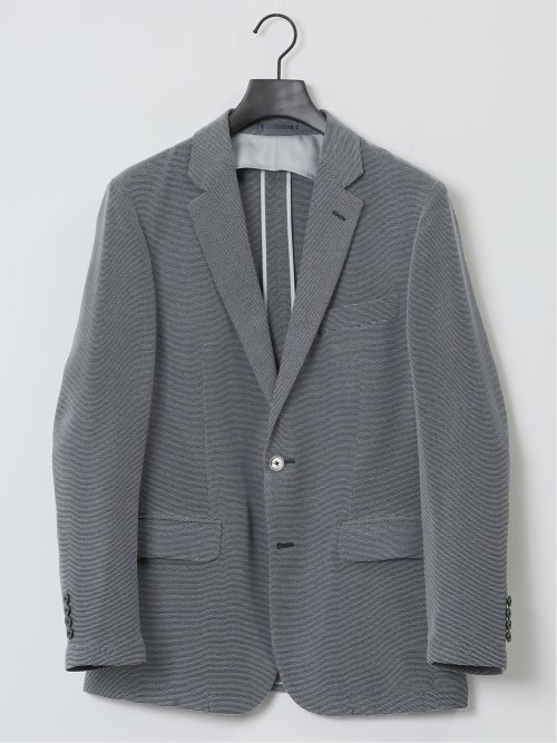 からみ調 スリムフィット 2ボタンジャケット 組織グレー