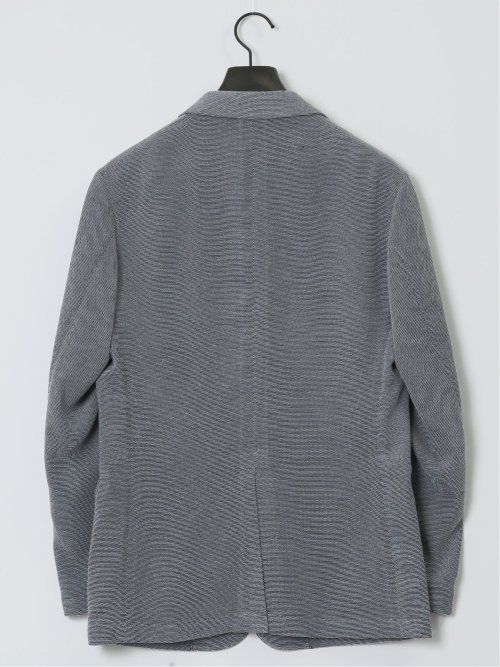 からみ調 スリムフィット 2ボタンジャケット 組織グレー