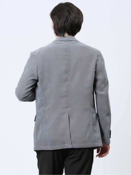 からみ調 スリムフィット 2ボタンジャケット 組織グレー