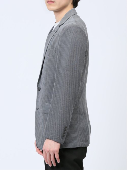 からみ調 スリムフィット 2ボタンジャケット 組織グレー