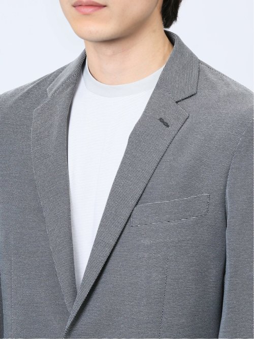 からみ調 スリムフィット 2ボタンジャケット 組織グレー