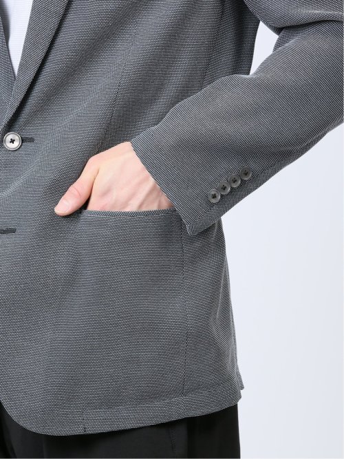 からみ調 スリムフィット 2ボタンジャケット 組織グレー