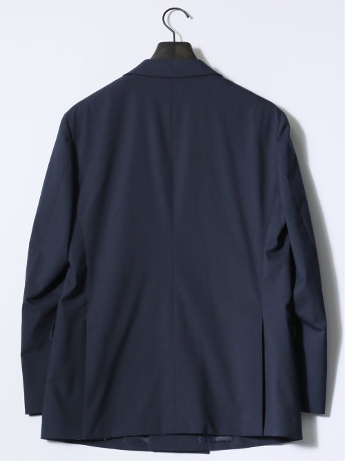 ストレッチ ウール混 レギュラーフィット ダブルジャケット 紺(セットアップ可能)