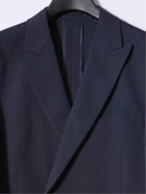 ストレッチ ウール混 レギュラーフィット ダブルジャケット 紺(セットアップ可能)