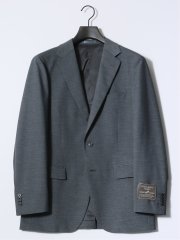 ストレッチ ウール混 レギュラーフィット 2ボタンジャケット グレー(セットアップ可能)