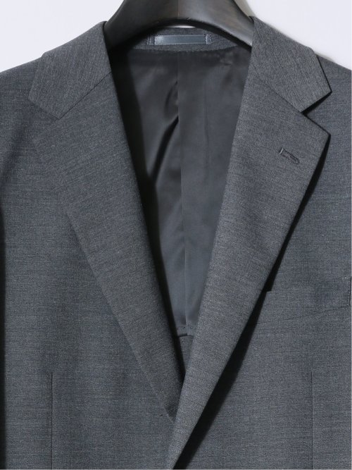 ストレッチ ウール混 レギュラーフィット 2ボタンジャケット グレー(セットアップ可能)