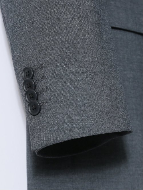 ストレッチ ウール混 レギュラーフィット 2ボタンジャケット グレー(セットアップ可能)