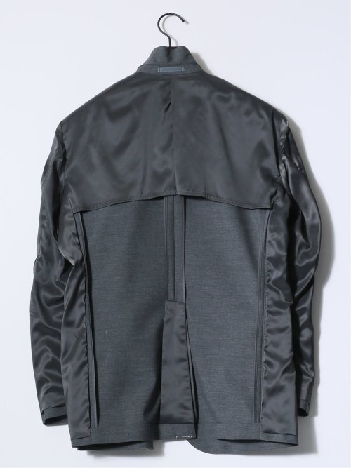 ストレッチ ウール混 レギュラーフィット 2ボタンジャケット グレー(セットアップ可能)