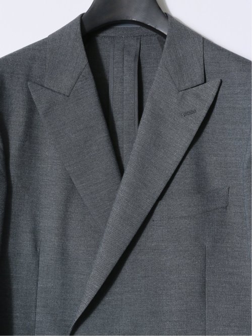 ストレッチ ウール混 レギュラーフィット ダブルジャケット グレー(セットアップ可能)