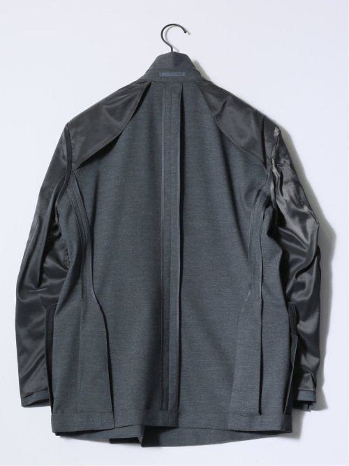 ストレッチ ウール混 レギュラーフィット ダブルジャケット グレー(セットアップ可能)