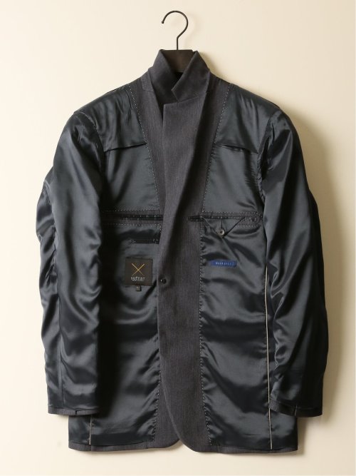 クリアエフェクト レギュラーフィット 2ボタンジャケット デニムライク(セットアップ可能)