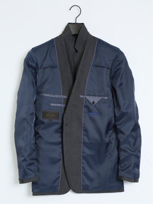 クリアエフェクト スリムフィット 2ボタンジャケット 紺(セットアップ可能)