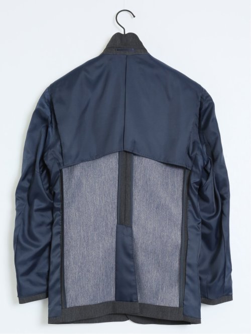 クリアエフェクト スリムフィット 2ボタンジャケット 紺(セットアップ可能)