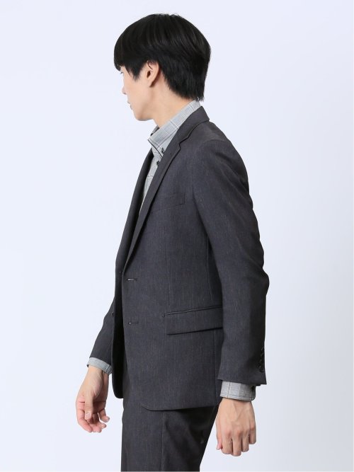 クリアエフェクト スリムフィット 2ボタンジャケット 紺(セットアップ可能)