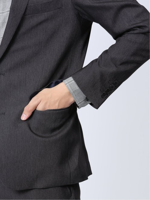 クリアエフェクト スリムフィット 2ボタンジャケット 紺(セットアップ可能)