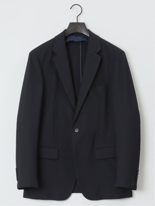 軽量メッシュ スリムフィット 2ボタンジャケット 紺