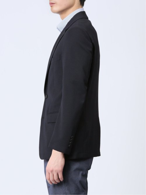 軽量メッシュ スリムフィット 2ボタンジャケット 紺