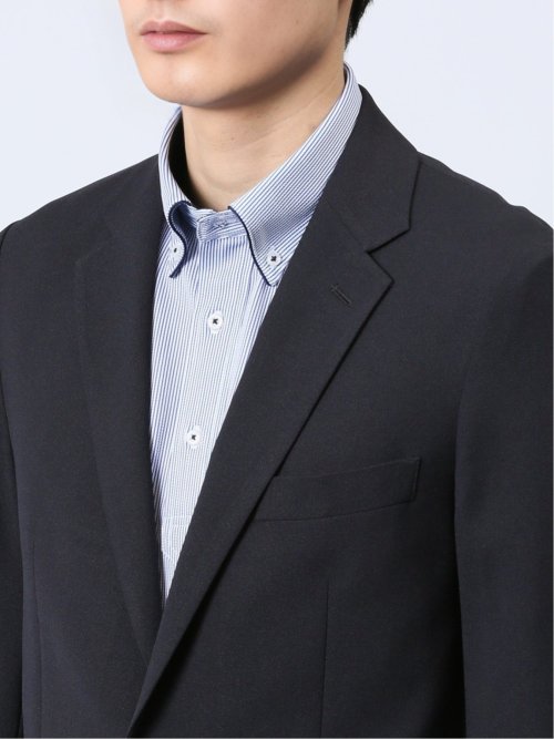 軽量メッシュ スリムフィット 2ボタンジャケット 紺