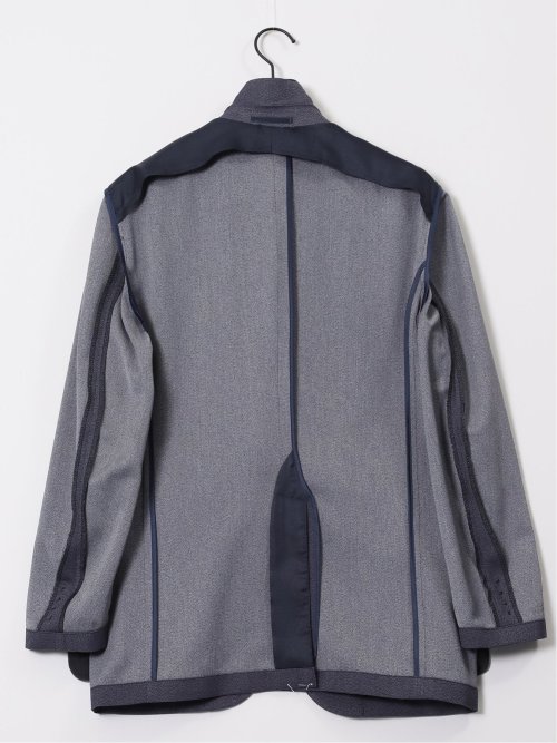 軽量メッシュ レギュラーフィット 2ボタンジャケット デニム調(セットアップ可能)