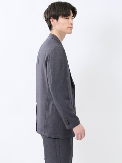 軽量メッシュ レギュラーフィット 2ボタンジャケット デニム調(セットアップ可能)