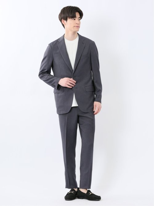 軽量メッシュ レギュラーフィット 2ボタンジャケット デニム調(セットアップ可能)