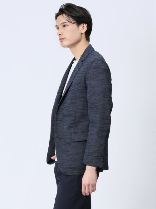 からみ調 スリムフィット 2ボタンジャケット 紺