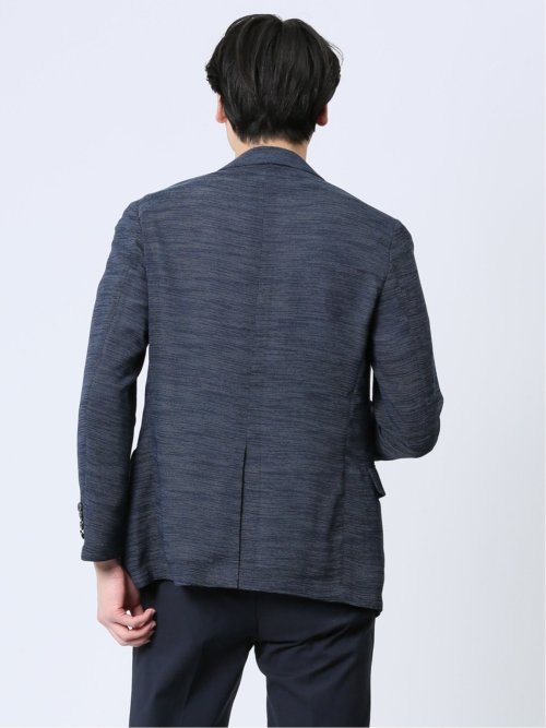 からみ調 スリムフィット 2ボタンジャケット 紺