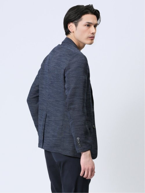 からみ調 スリムフィット 2ボタンジャケット 紺