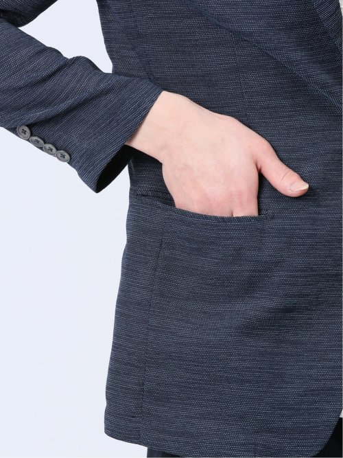 からみ調 スリムフィット 2ボタンジャケット 紺
