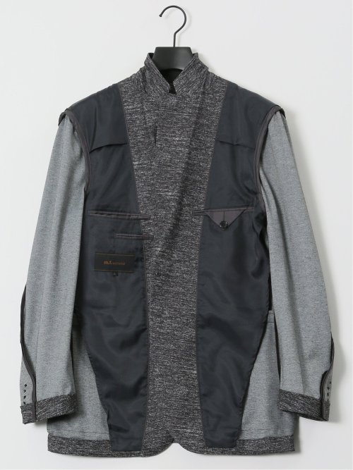 ストレッチウォッシャブル ニットプリント 2ボタンジャケット(セットアップ可能)