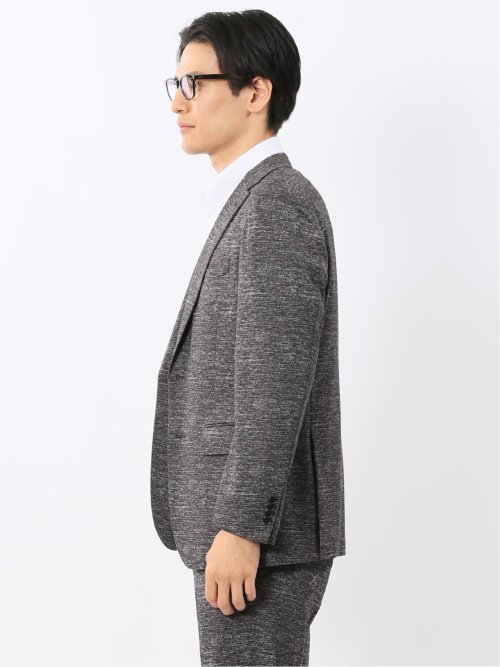 ストレッチウォッシャブル ニットプリント 2ボタンジャケット(セットアップ可能)