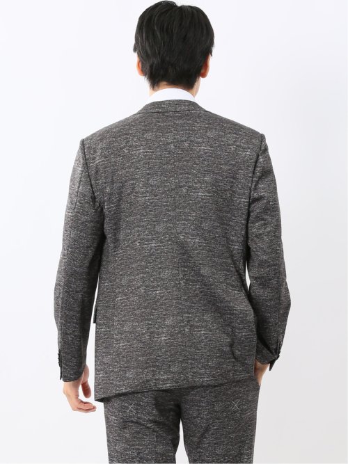 ストレッチウォッシャブル ニットプリント 2ボタンジャケット(セットアップ可能)