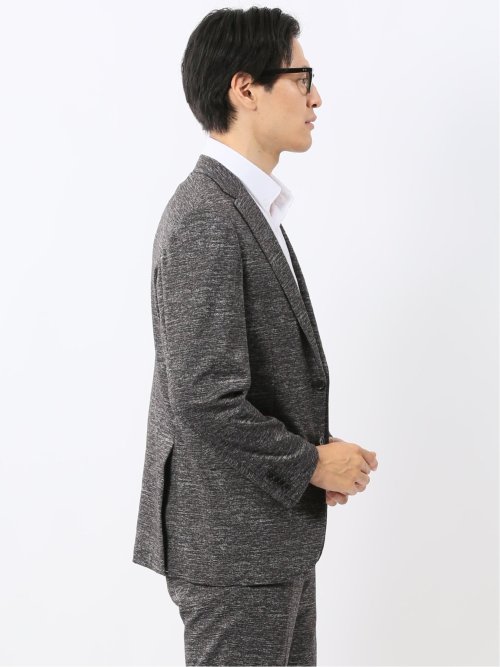 ストレッチウォッシャブル ニットプリント 2ボタンジャケット(セットアップ可能)