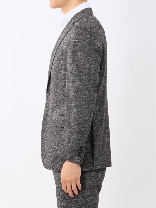 ストレッチウォッシャブル ニットプリント 2ボタンジャケット(セットアップ可能)