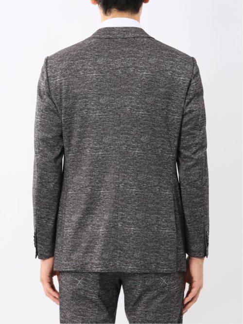 ストレッチウォッシャブル ニットプリント 2ボタンジャケット(セットアップ可能)