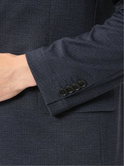 ストレッチウォッシャブル ニットプリント 2ボタンジャケット(セットアップ可能)