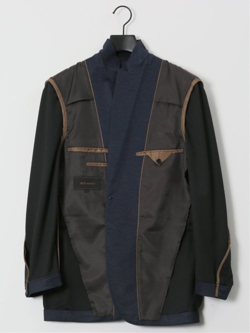 ストレッチウォッシャブル ニットプリント 2ボタンジャケット(セットアップ可能)