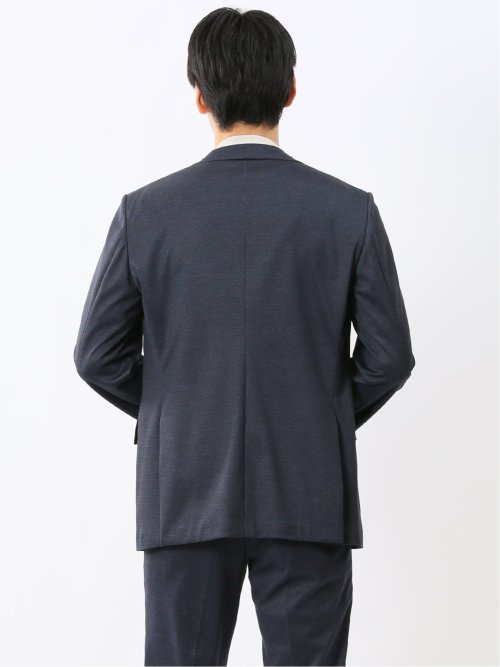 ストレッチウォッシャブル ニットプリント 2ボタンジャケット(セットアップ可能)